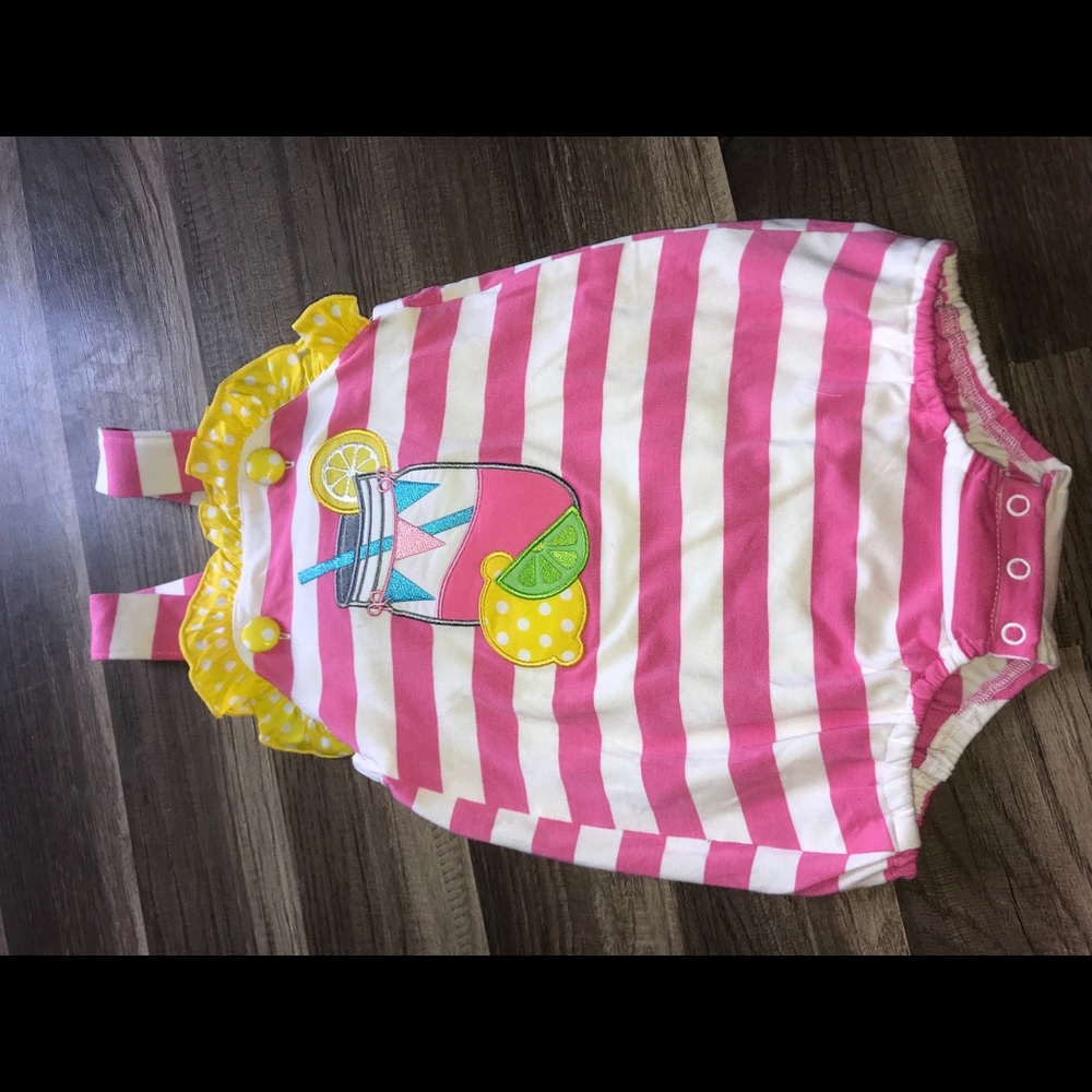 NWT Smocked Polkadot 18month Pink Lemonade Bubble